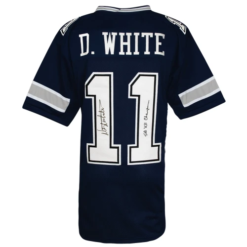 Danny White Signed Navy Custom Football Jersey - Image 3