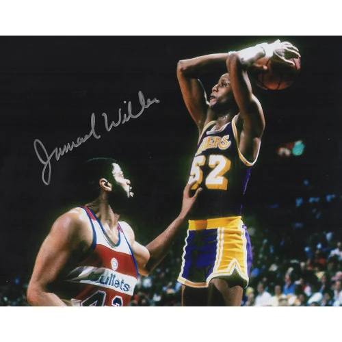 Jamaal Wilkes Signed Los Angeles Lakers Shooting vs Bullets 8x10 Photo