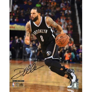 Deron Williams Signed Brooklyn Nets With Ball Action 8x10 Photo