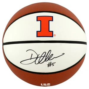 Deron Williams Signed Illinois Fighting Illini White Logo Brand Full Size Basketball