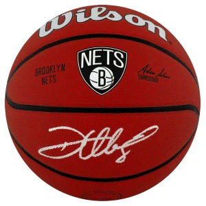 Deron Williams Signed Brooklyn Nets Logo Wilson NBA Basketball