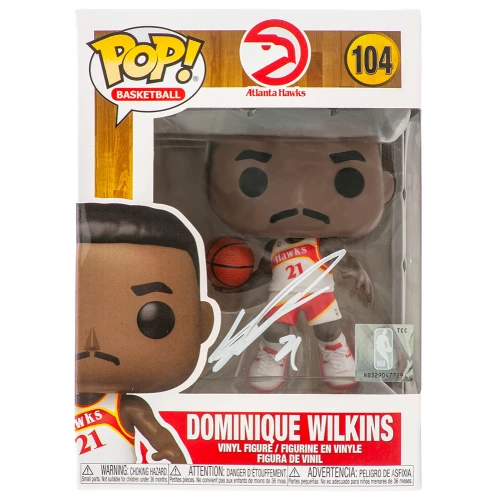 Dominique Wilkins Signed Hawks NBA Funko Pop Doll #104