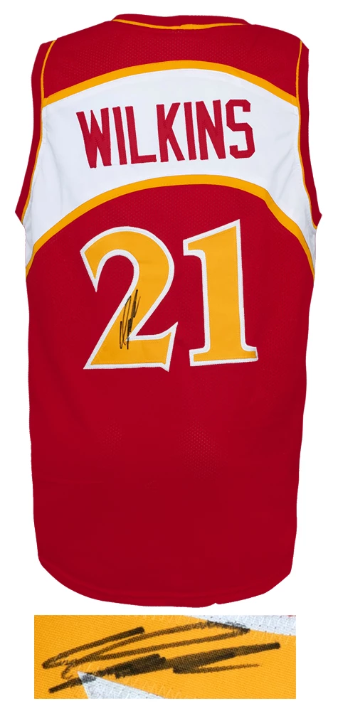 Dominique Wilkins Signed Red Throwback Custom Jersey - Image 2