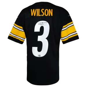 Russell Wilson Signed Pittsburgh Steelers Nike Black Replica Football Jersey - (Fanatics)