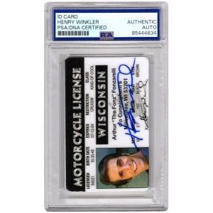 Henry Winkler Signed Happy Days Arthur 'The Fonz' Fonzarelli Wisconsin Motorcycle License - (PSA Encapsulated)
