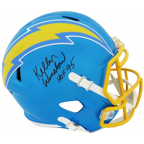 Kellen Winslow Signed Chargers FLASH Riddell Full Size Speed Replica Helmet w/HOF'95