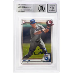 Bobby Witt Jr. Signed Kansas City Royals 2020 1st Bowman Rookie Baseball Card #BP-25 - (Beckett / Auto Grade 10)