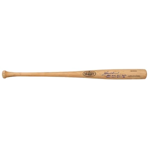 Kerry Wood Signed Louisville Slugger Pro Stock Blonde Baseball Bat w/2003 NLDS Game 1 Double, 2003 NLCS Game 7 HR