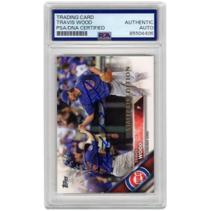 Travis Wood Signed Chicago Cubs 2016 Topps Baseball Card #507 (Limited Edition) - (PSA Encapsulated)