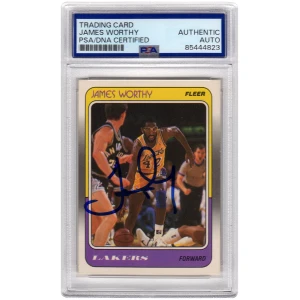 James Worthy Signed Los Angeles Lakers 1988-89 Fleer Basketball Card #70 - (PSA Encapsulated)
