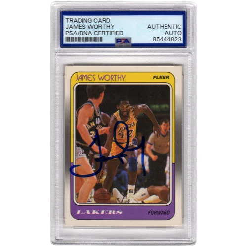 James Worthy Signed Los Angeles Lakers 1988-89 Fleer Basketball Card #70 - (PSA Encapsulated)