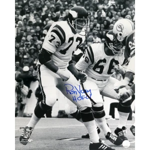 Ron Yary Signed Minnesota Vikings Super Bowl VIII B&W Action vs Dolphins 16x20 Photo w/HOF'01