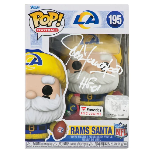 Jack Youngblood Signed Los Angeles Rams 'SANTA' Funko Pop Doll #195 w/HF'01