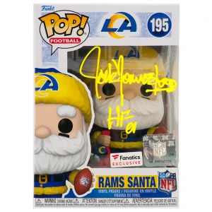 Jack Youngblood Signed LA Rams SANTA Funko Pop Doll #195 w/HF'01