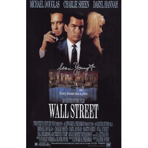 Sean Young Signed Wall Street 11x17 Movie Poster