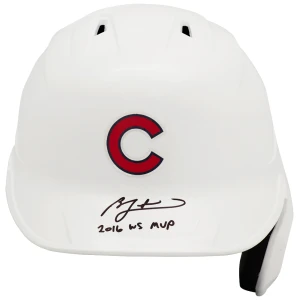 Ben Zobrist Signed Chicago Cubs White Rawlings Full Size Batting Helmet w/2016 WS MVP