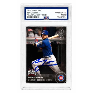 Ben Zobrist Signed Chicago Cubs 2016 Topps NOW Baseball Card #660 - (PSA Encapsulated)