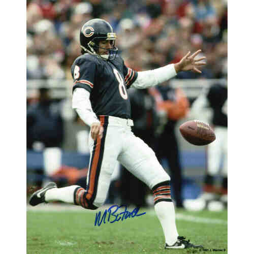 Maury Buford Signed Chicago Bears Punting 8x10 Photo