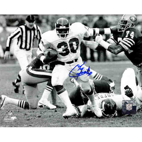 Tony Galbreath Signed New York Giants B&W Action 8x10 Photo