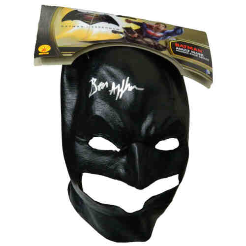 Ben Affleck Signed Batman Black Batman vs Superman Adult Rubber Mask