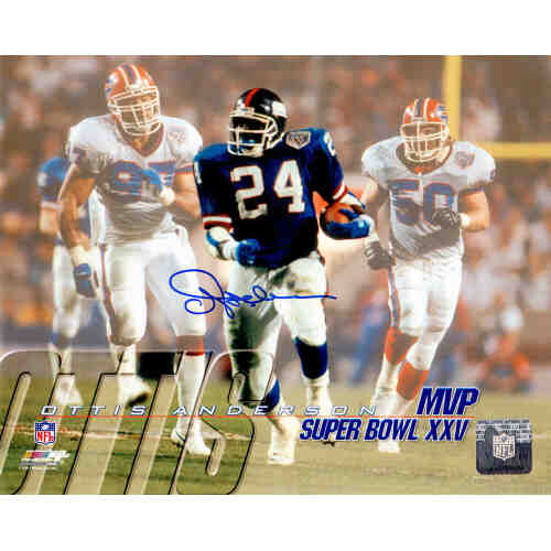 Ottis Anderson Signed New York Giants Super Bowl XXV MVP 8x10 Photo