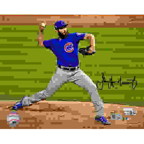 Jake Arrieta Signed Chicago Cubs Pitching 8x10 Photo