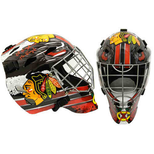 Ed Belfour Signed Chicago Blackhawks Franklin Replica Hockey Goalie Mask w/The Eagle