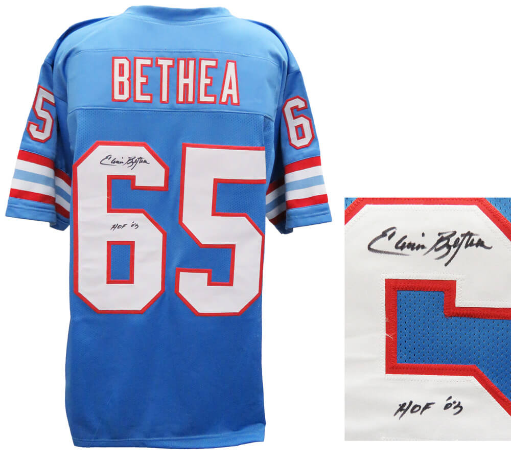 Elvin Bethea Houston Oilers Signed Custom Jersey