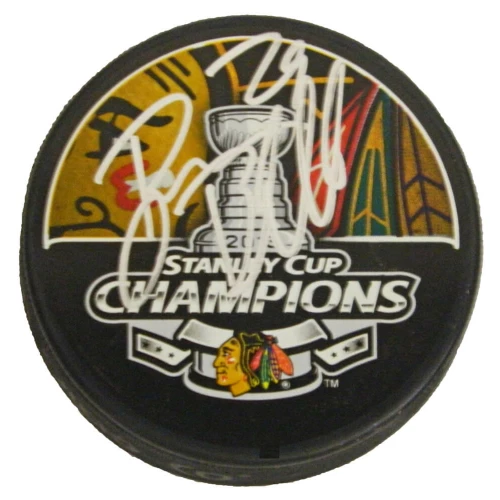 Bryan Bickell Signed Blackhawks 2013 Stanley Cup Champs Logo Hockey Puck