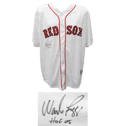 Wade Boggs Signed Boston Red Sox Majestic White Baseball Jersey w/HOF'05