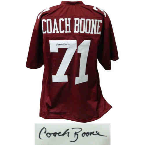 Coach Herman Boone Signed Maroon Throwback Custom Football Jersey