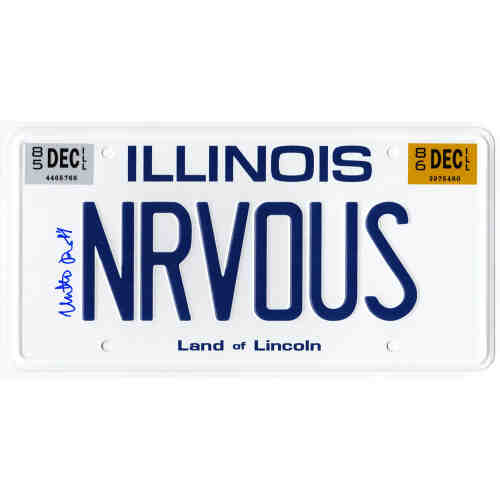 Matthew Broderick Signed Ferris Bueller's Day Off 'NRVOUS' Illinois License Plate