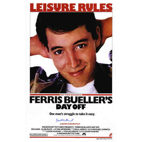 Matthew Broderick Signed Ferris Bueller's Day Off 11x17 Movie Poster