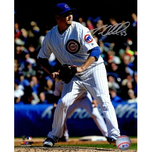 Trevor Cahill Signed Chicago Cubs Pitching Action 8x10 Photo