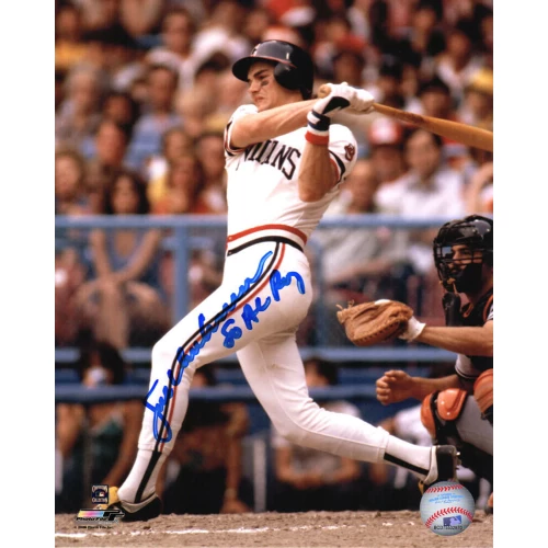 Joe Charboneau Signed Cleveland Indians Swinging Action 8x10 Photo w/80 AL ROY