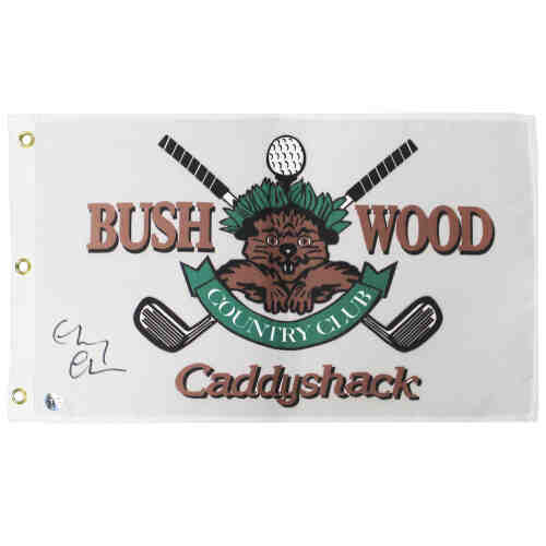Chevy Chase Signed Caddyshack Bushwood Golf Flag