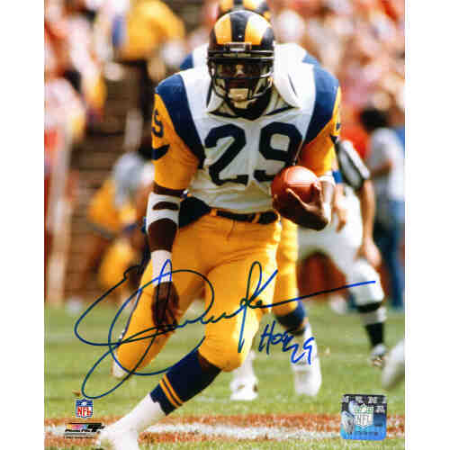 Eric Dickerson Signed Los Angeles Rams Action 8x10 Photo w/HOF'99