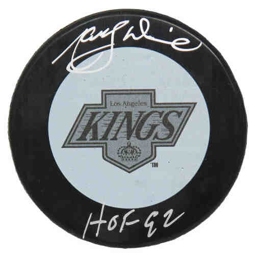 Marcel Dionne Signed Los Angeles Kings 1980's Style Logo Hockey Puck w/HOF'92