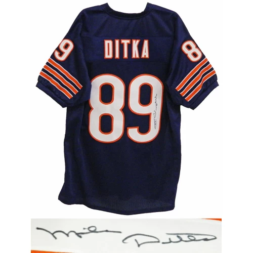 Mike Ditka Signed Navy Custom Jersey