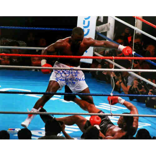 James Buster Douglas Signed Boxing Mike Tyson Knockout 16x20 Photo w/I Shocked The World 2-11-90