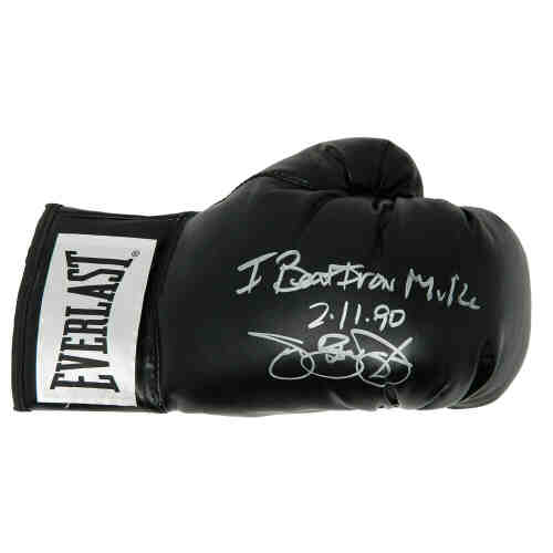 James Buster Douglas Signed Everlast Black Boxing Glove w/I Beat Iron Mike 2/11/90