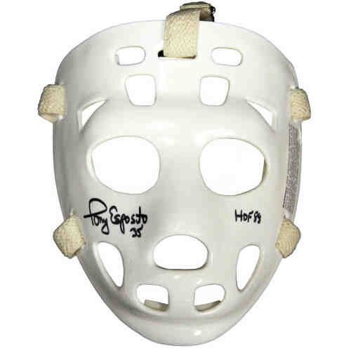 Tony Esposito Signed White Throwback Hockey Goalie Mask w/HOF 88