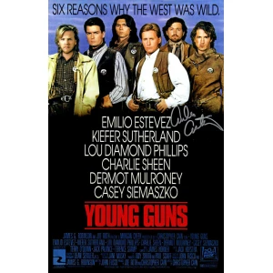 Emilio Estevez Signed Young Guns 11x17 Movie Poster