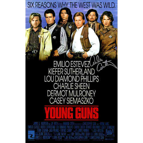 Emilio Estevez Signed Young Guns 11x17 Movie Poster