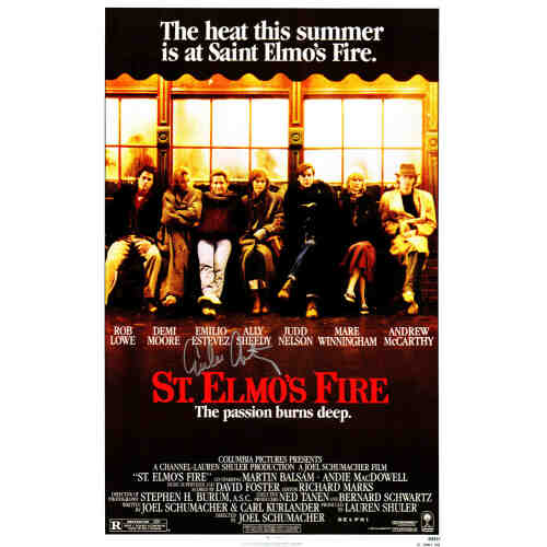 Emilio Estevez Signed St. Elmo's Fire 11x17 Movie Poster