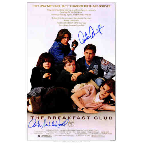 Emilio Estevez & Anthony Michael Hall Dual Signed The Breakfast Club 11x17 Movie Poster