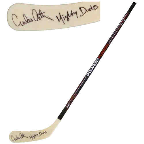 Emilio Estevez Signed Franklin Power Fusion Black & White 48 Inch Full Size Hockey Stick w/Mighty Ducks