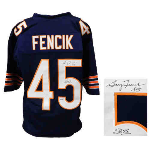 Gary Fencik Signed Navy Custom Throwback Jersey w/SB XX