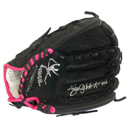 Jennie Finch Signed Mizuno Black Jennie Finch Logo 10 Inch Softball Glove