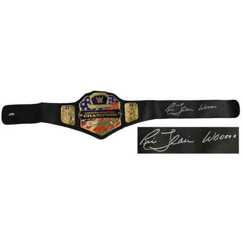 Ric Flair Signed WWE United States Championship Black Replica Belt